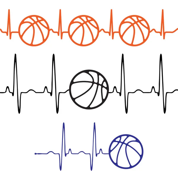 Pulso de baloncesto establecer diferentes colores — Vector de stock