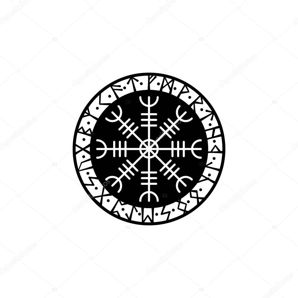 Viking letters black circle object