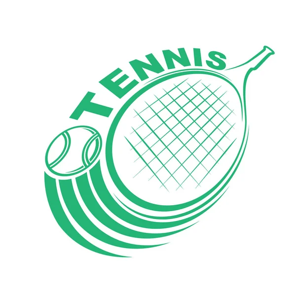 Jeu de tennis balle et raquette — Image vectorielle