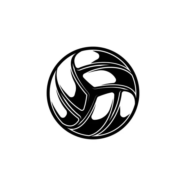 Волейбольний чорний символ з тінями — стоковий вектор