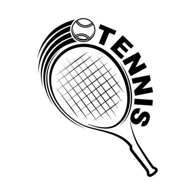 Raket ile tenis anahat siluet