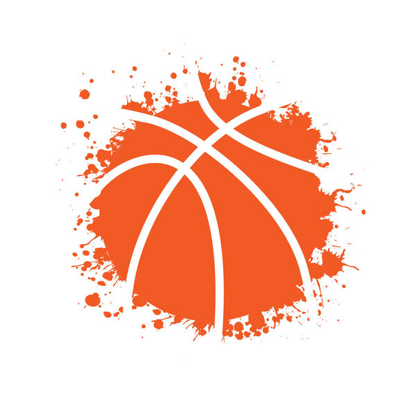 Basketball blots symbol grunge frame