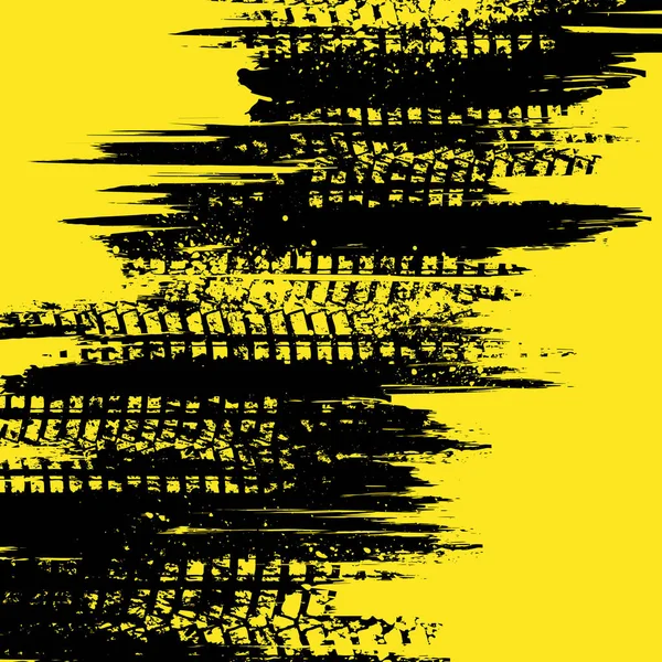 Fondo amarillo horizontal de la pista del neumático — Archivo Imágenes Vectoriales
