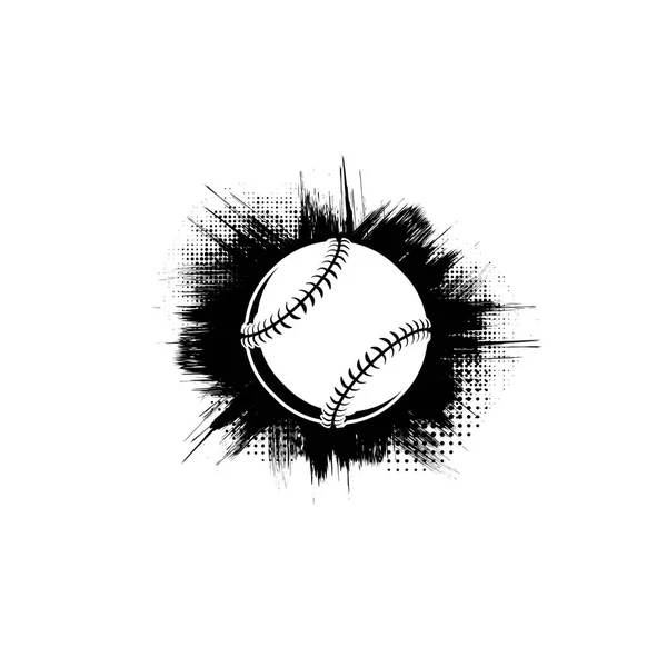 Grunge noir fond de cadre de baseball — Image vectorielle