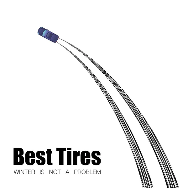 Carro pneu faixas texto fundo — Vetor de Stock