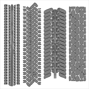 Lastik parçaları grunge anahat seti