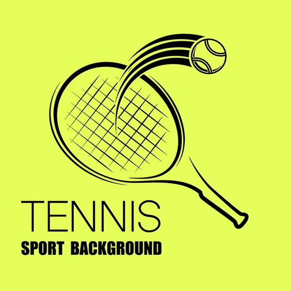 Φόντο της κίτρινης σιλουέτας του τένις — Διανυσματικό Αρχείο