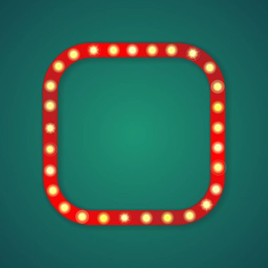 Kırmızı ışık kare köşeleri çerçeve