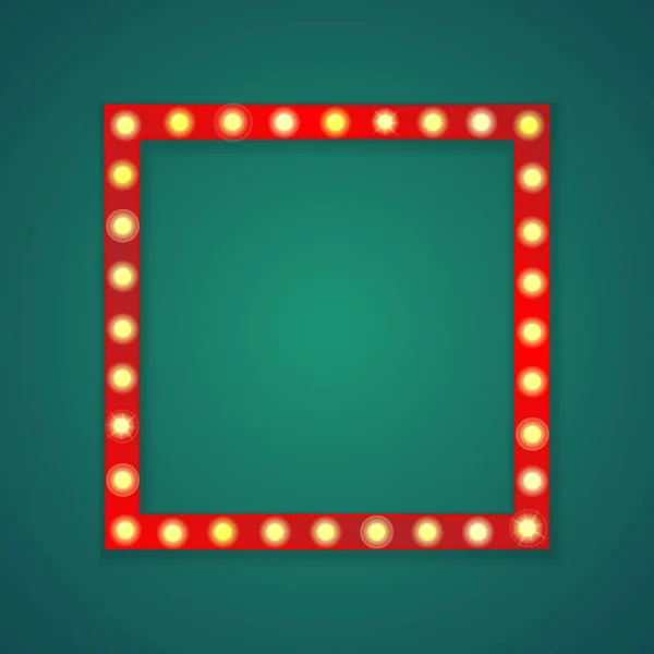 Red light square frame background — Stock Vector