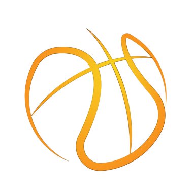Basketbol anahat turuncu sembolü arka plan
