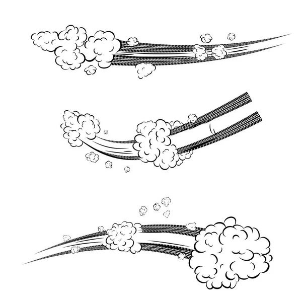 Différentes traces abstraites de pneus mouvement — Image vectorielle