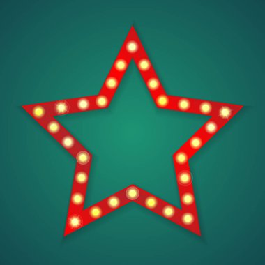 Kırmızı ışık yıldız çerçeve arka plan