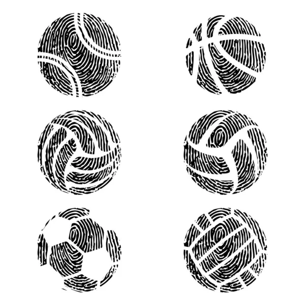 Esquema de huellas dactilares baloncesto — Archivo Imágenes Vectoriales