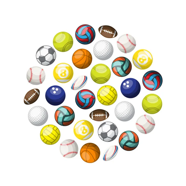 Color deporte bolas círculo fondo — Archivo Imágenes Vectoriales
