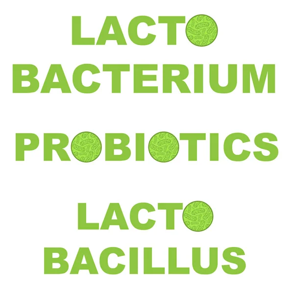 Probiotica abstracte groene tekst achtergrond — Stockvector