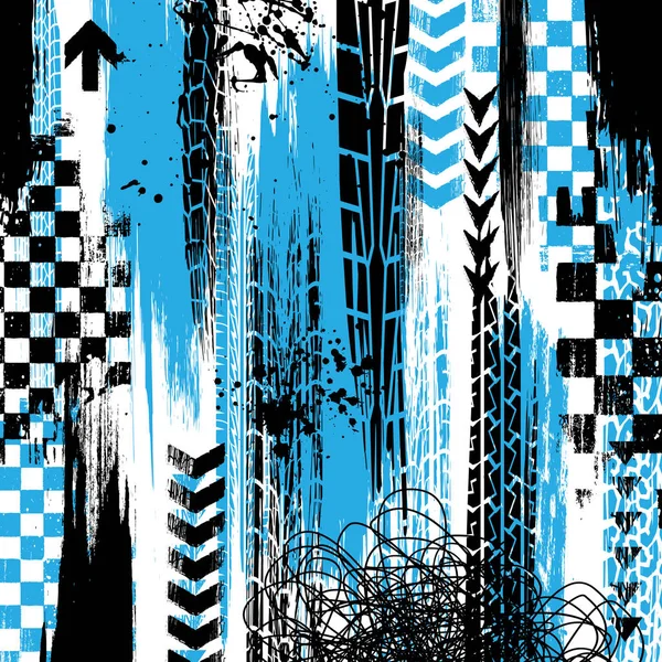 Grunge fond de pneu bleu et noir — Image vectorielle