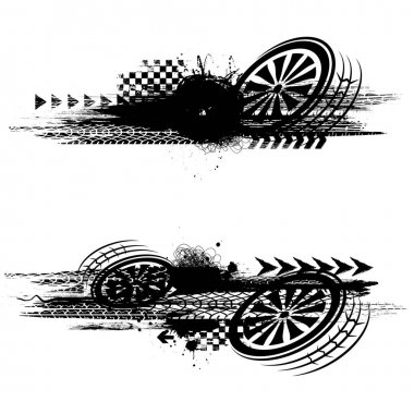 Grunge siyah lastik parça afiş