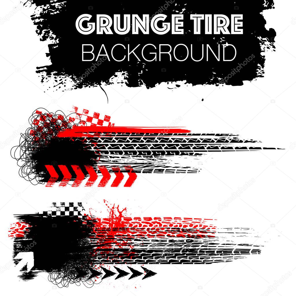 Black and red grunge tire banners