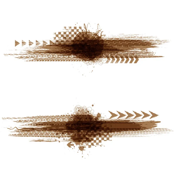 Grunge läpinäkyvä rengas radan bannerit — vektorikuva