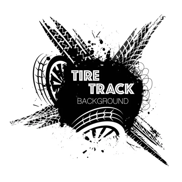 Wheel tire track black circle — Stock Vector