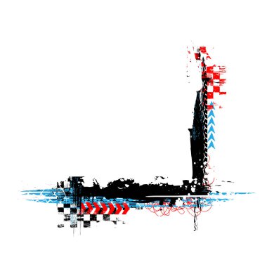 Grunge renk lastik siyah köşe