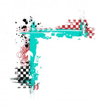 Grunge renk lastik siyah kare