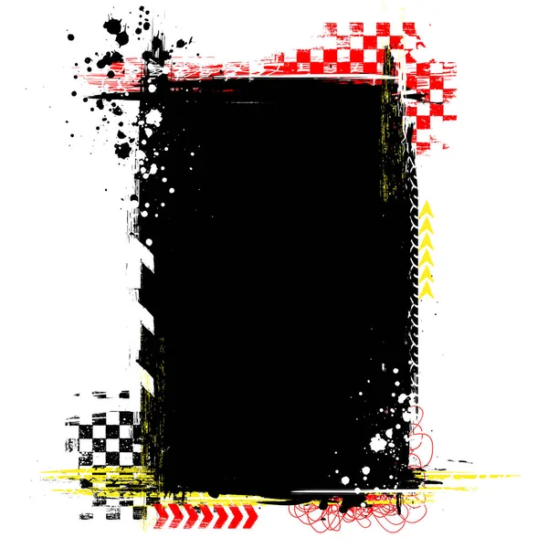 Grunge färg däck svart rectange — Stock vektor