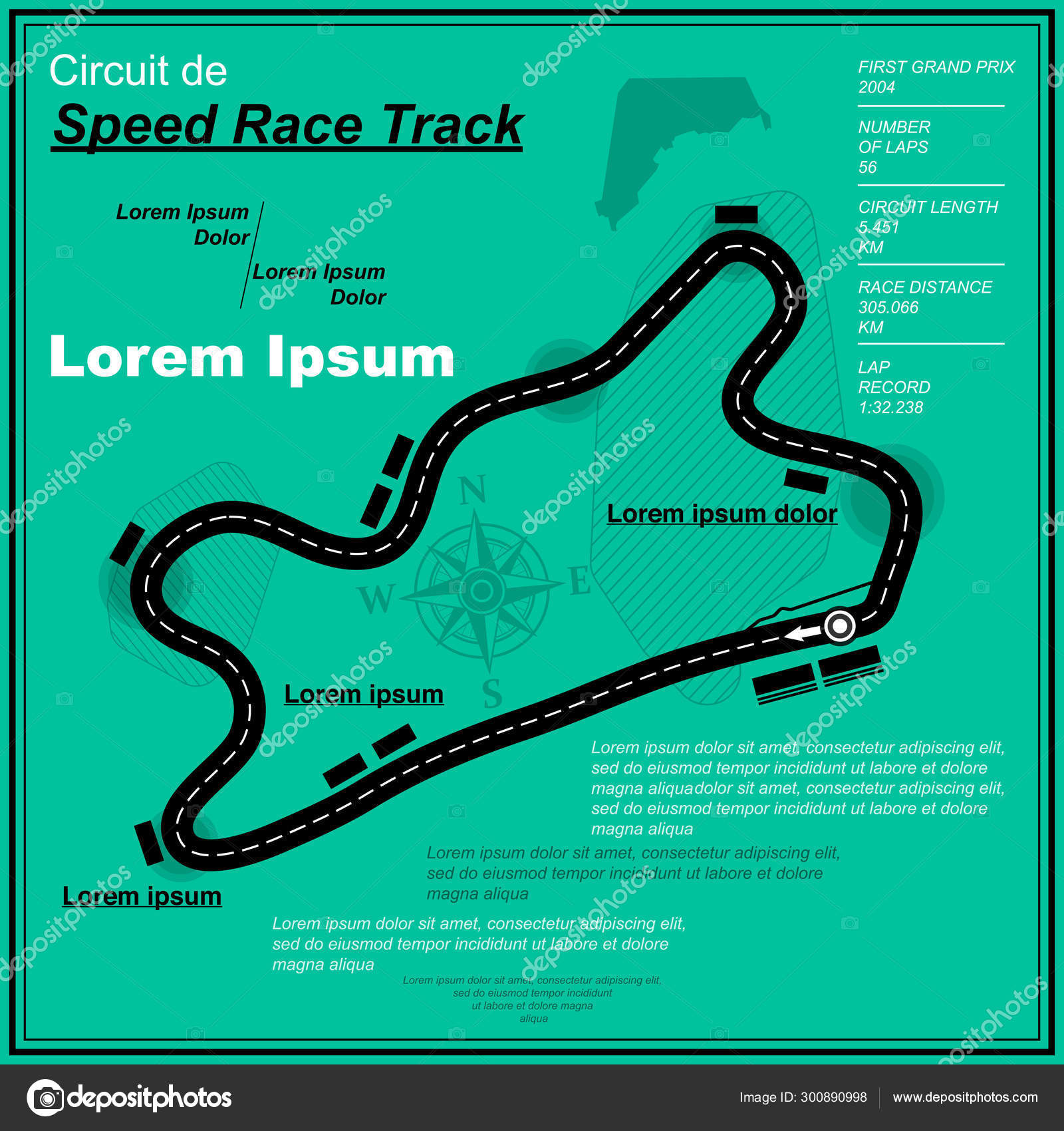 Three blue race circuit background Stock Vector by ©longquattro 300890998