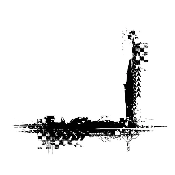 格鲁格黑色轮胎角框架 — 图库矢量图片