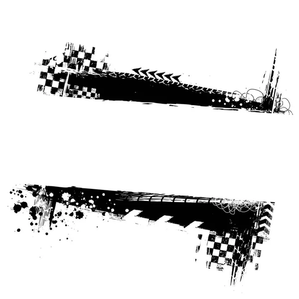 Grunge negro neumático carrera rectange — Archivo Imágenes Vectoriales