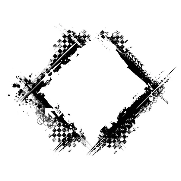Γκραντζ μαύρο τετράγωνο καρέ ελαστικών — Διανυσματικό Αρχείο