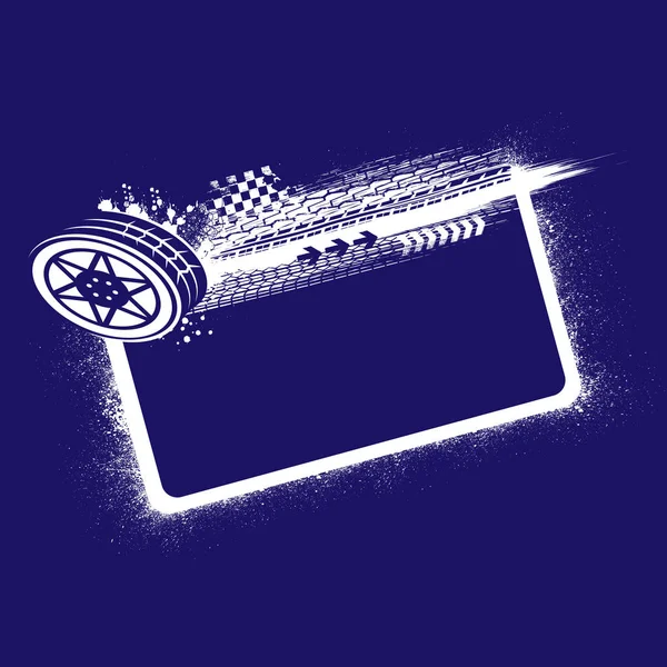 Grunge bleu rectangle cadre arrière-plan — Image vectorielle