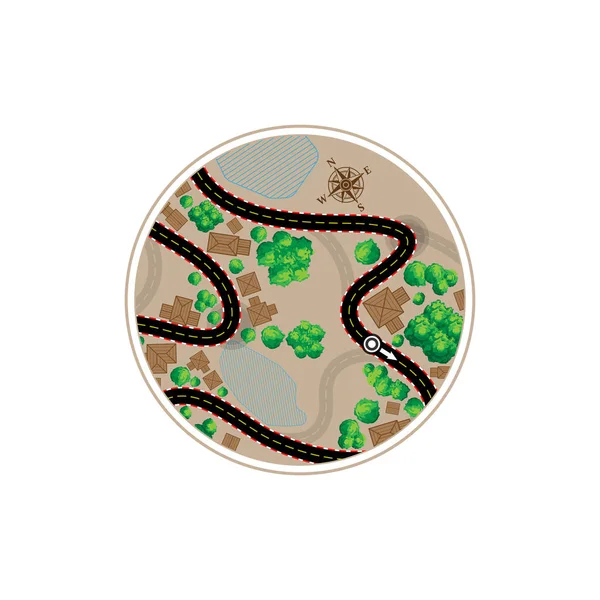 Cor círculo mapa de circuito de corrida — Vetor de Stock