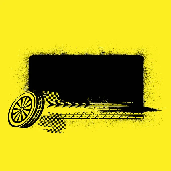 Grunge jaune rectangle cadre arrière-plan — Image vectorielle