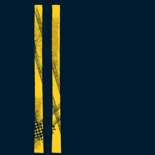 Grunge banden Track Path gele lijnen — Stockvector