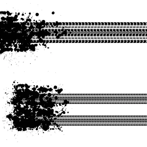 Inkoust grunguje stopy po pneumatikách — Stockový vektor