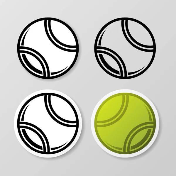 Σετ αυτοκόλλητα με σύμβολα τένις — Διανυσματικό Αρχείο