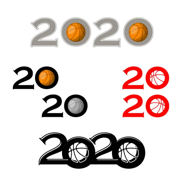 Basketball-Symbol neues Jahr 2020 — Stockvektor