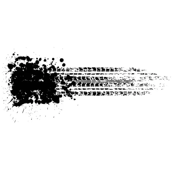 黑色轮胎轨道的格子线 — 图库矢量图片