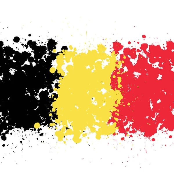 Grunge blotting Belgien flagga bakgrund — Stock vektor