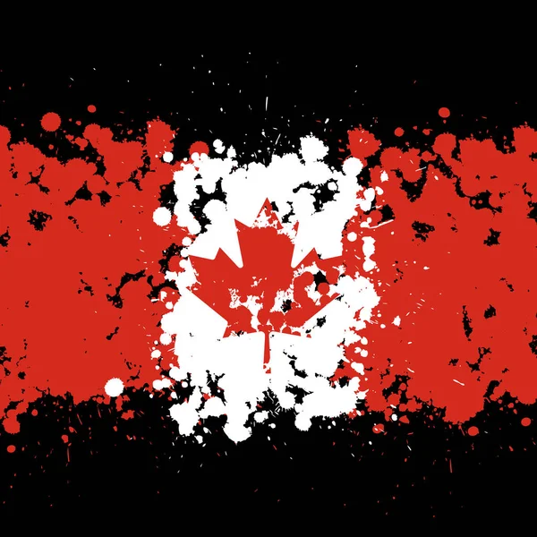 Grunge blots Canada flag background — Stock Vector