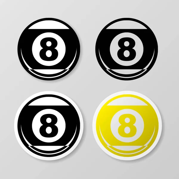 Stickers symbole billard ensemble — Image vectorielle