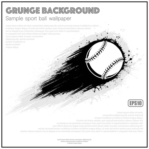 Grunge spruzzi di baseball bianco in movimento — Vettoriale Stock