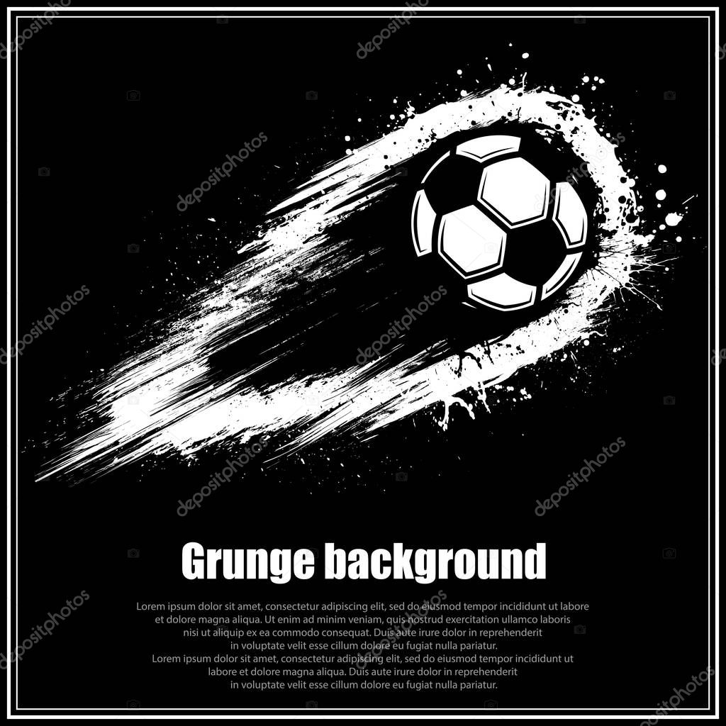 Grunge black soccer background