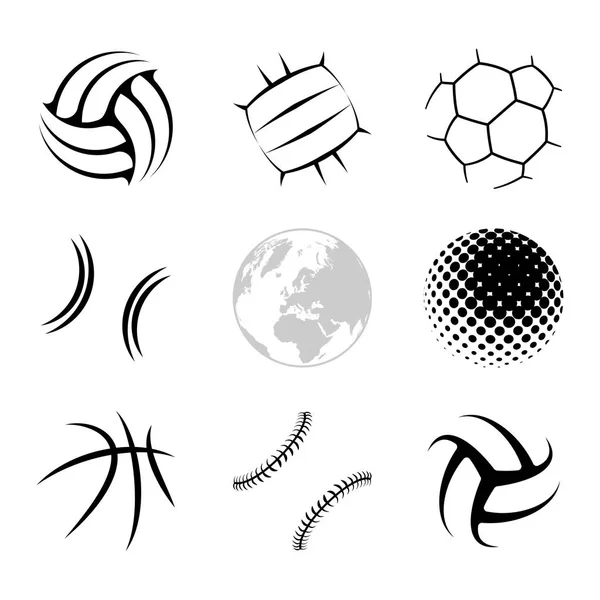 Plan du monde des balles de sport — Image vectorielle