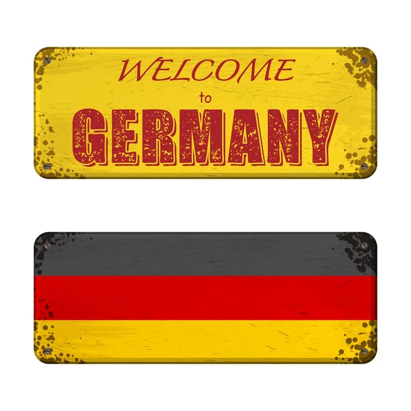 Bienvenue en Allemagne plaque signalétique — Image vectorielle