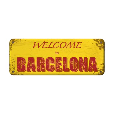 Welcome to Barcelona board clipart