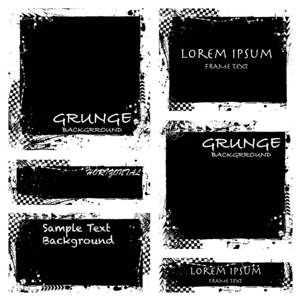 Grunge abstrait noir cadre de course — Image vectorielle