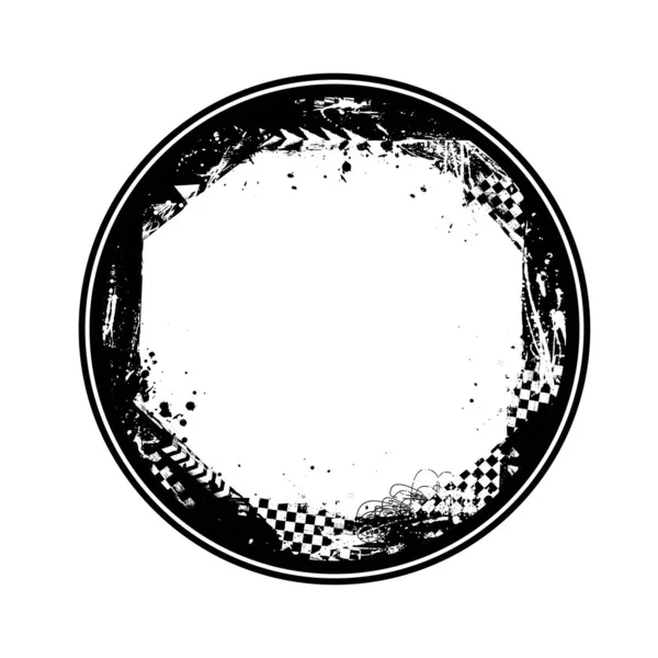 Cadre de course grunge cercle noir — Image vectorielle