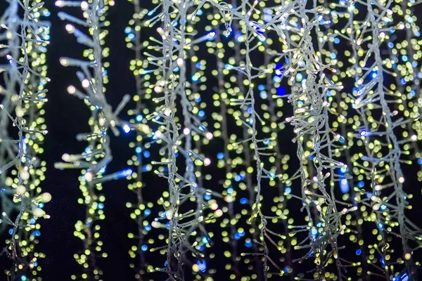 Abstrakter Bokeh Hintergrund Der Weihnachtsbeleuchtung Geringe Schärfentiefe — Stockfoto